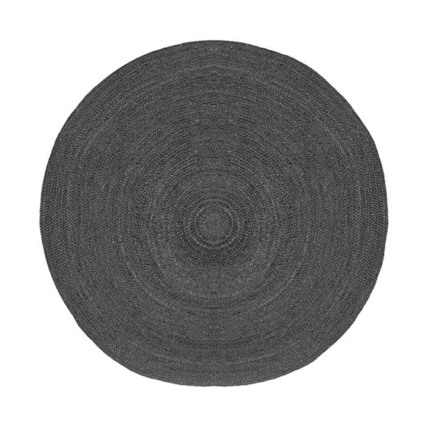 Vloerkleed Rond Jute Antraciet| XL 150x150 cm