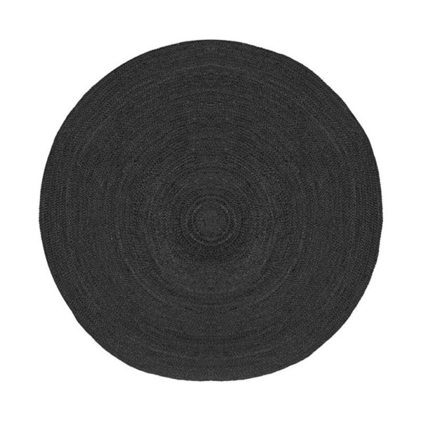 Vloerkleed Rond Jute XL Zwart| 150x150 cm