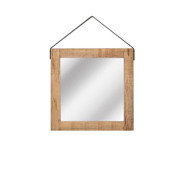 Spiegel 60x2x60 cm | M Naturel Mangohout l Cognac Leder