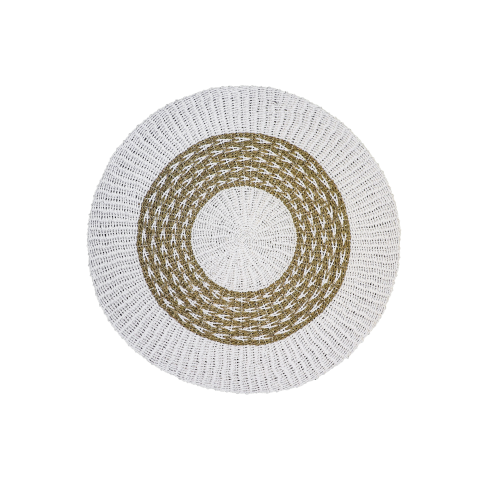 Vloerkleed Rond Raffia| Zeegras Wit| Naturel 150x150 cm