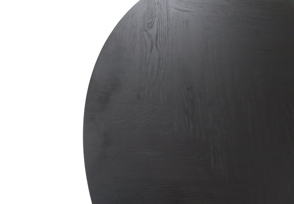 Tafelblad Rond Fishbone 100x100 cm |Zwart Eiken