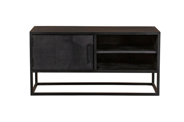 Tv meubel Denver Black 100 cm | Mangohout en staal