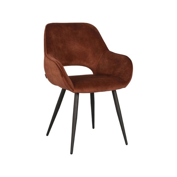 Eetkamerstoel Chair Fer |  Rust Velours | Zwart Metaal
