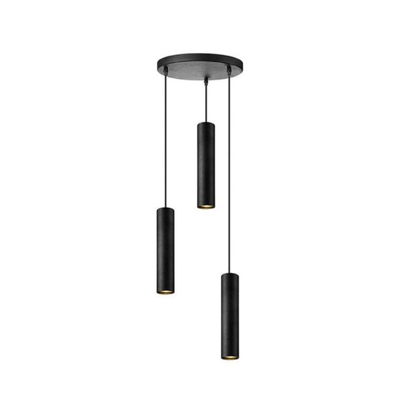 Hanglamp Ferroli 3-lichts 30x30x143 cm Zwart Metaal | Incl. LED