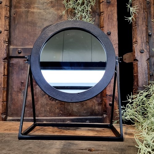 Spiegel met Standaard 29x36x15 cm| Zwart Metaal
