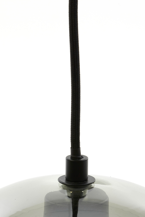 Hanglamp Subar 10L 124x35x120 cm | mat zwart+smoke glas