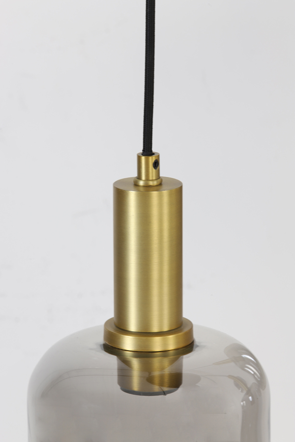 Hanglamp Lekar 9L Ø83,5x79,5 cm | Antiek Brons+Smoke Glas