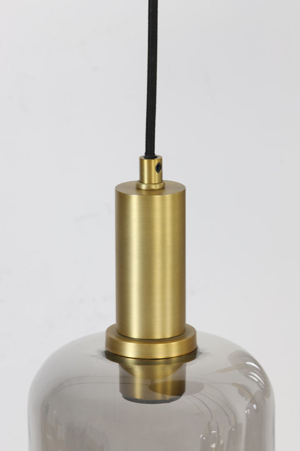 Hanglamp Lekar 5L Ø66x80 cm | Antiek Brons+Smoke Glas