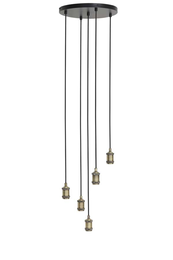 Hanglamp Madelin 5L Ø35xmax145 cm | Antiek Brons