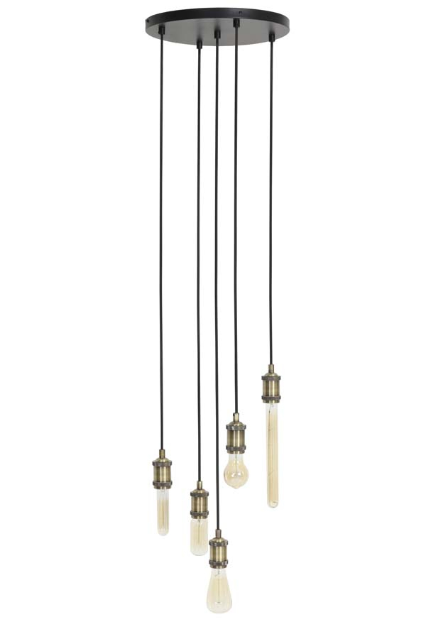 Hanglamp Madelin 5L Ø35xmax145 cm | Antiek Brons