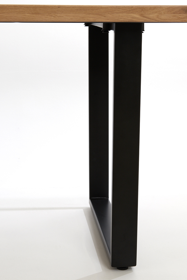 Eettafel Lexie 220x100x76 cm| Eiken hout naturel-zwart