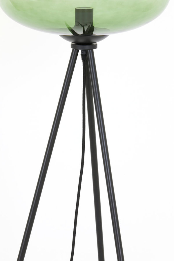 Vloerlamp Mayson driepoot Ø42x146 cm|  Glas Groen| Mat zwart