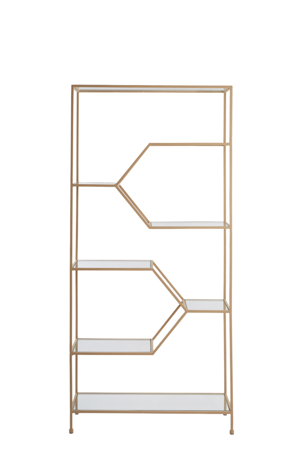 Kast Open Aino 100x34x214 cm | Glas Helder+mat beige