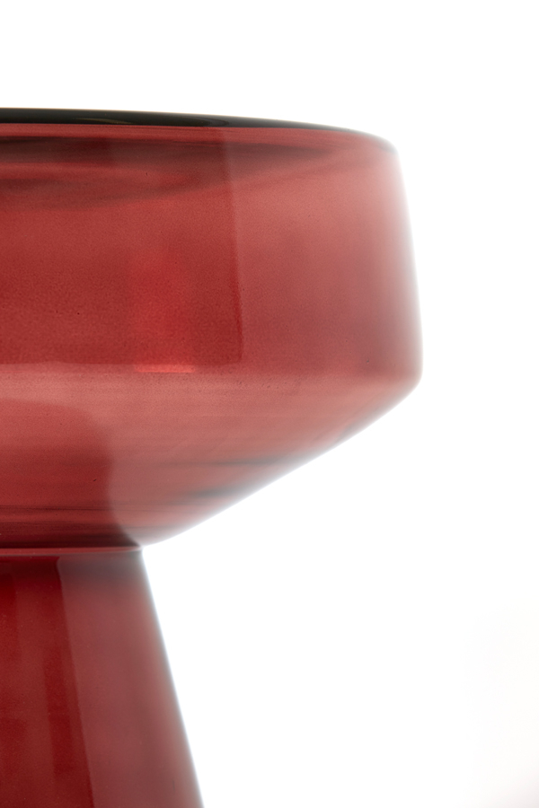 Bijzettafel Dakwa Ø37x44 cm | Glas Bordeaux | Leverbaar Vanaf Week 14