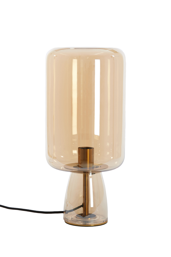 Tafellamp Lotta Ø21x45 cm | Glas amber+goud