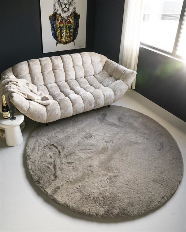 Carpet Zena round | Grey | 200 cm | By-Boo